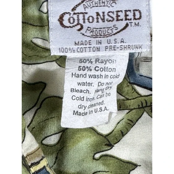 Cottonseed‎ Men's Button Up Short Sleeve Vintage Shirt Size XL Made In USA - Picture 5 of 13